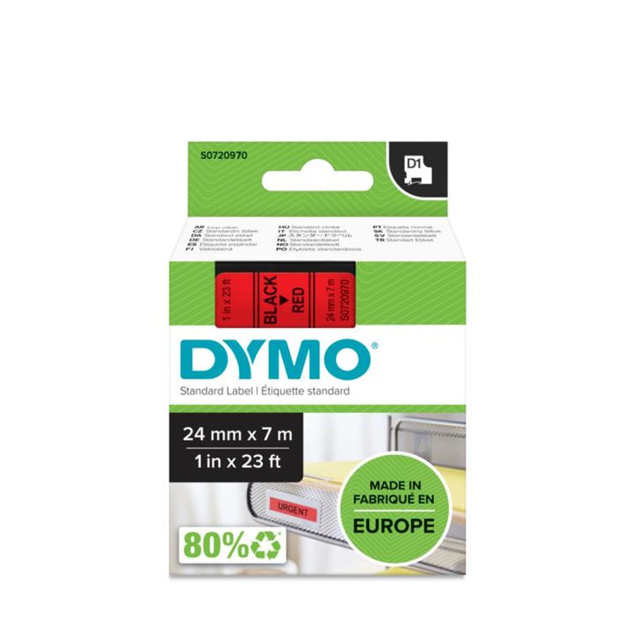 Lamineret tape til mrkningsmaskiner Dymo D1 53717 24 mm LabelManager Rd Sort (5 enheder) #3