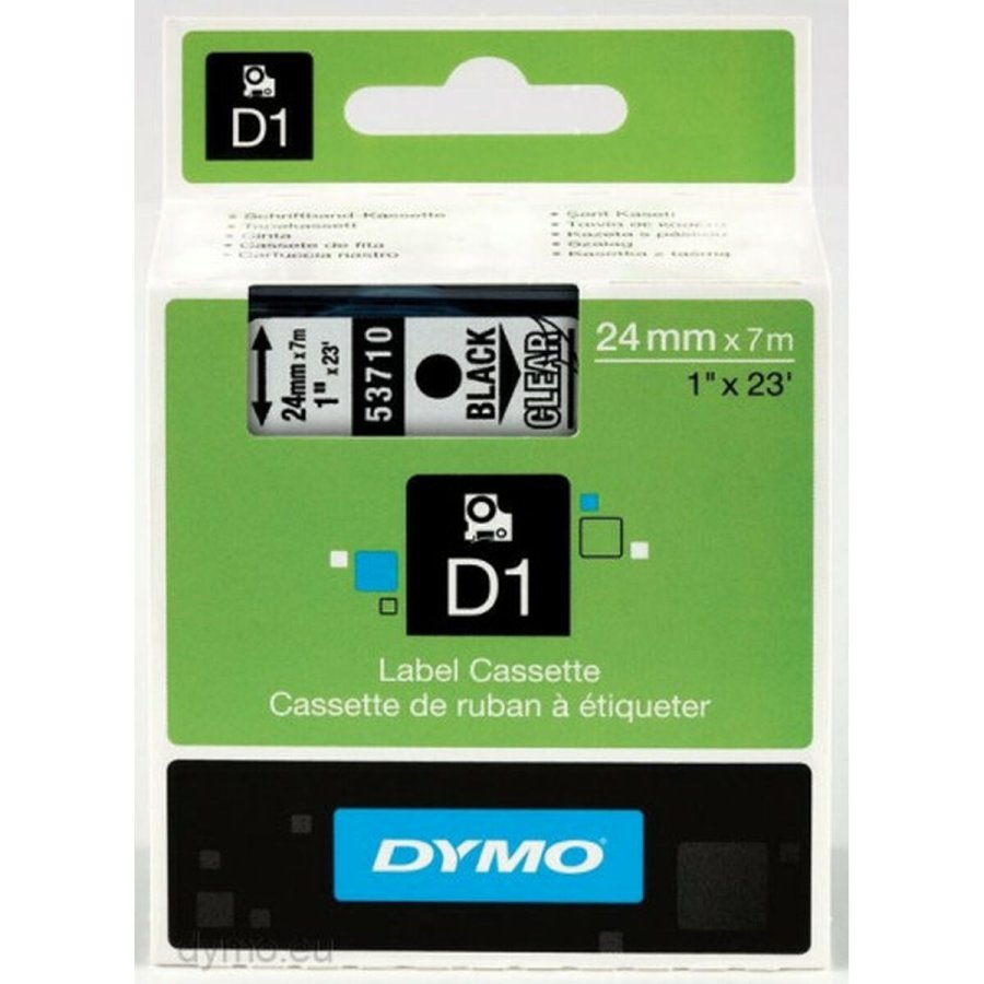 Lamineret tape til mrkningsmaskiner Dymo S0720920 Sort 24 mm #1