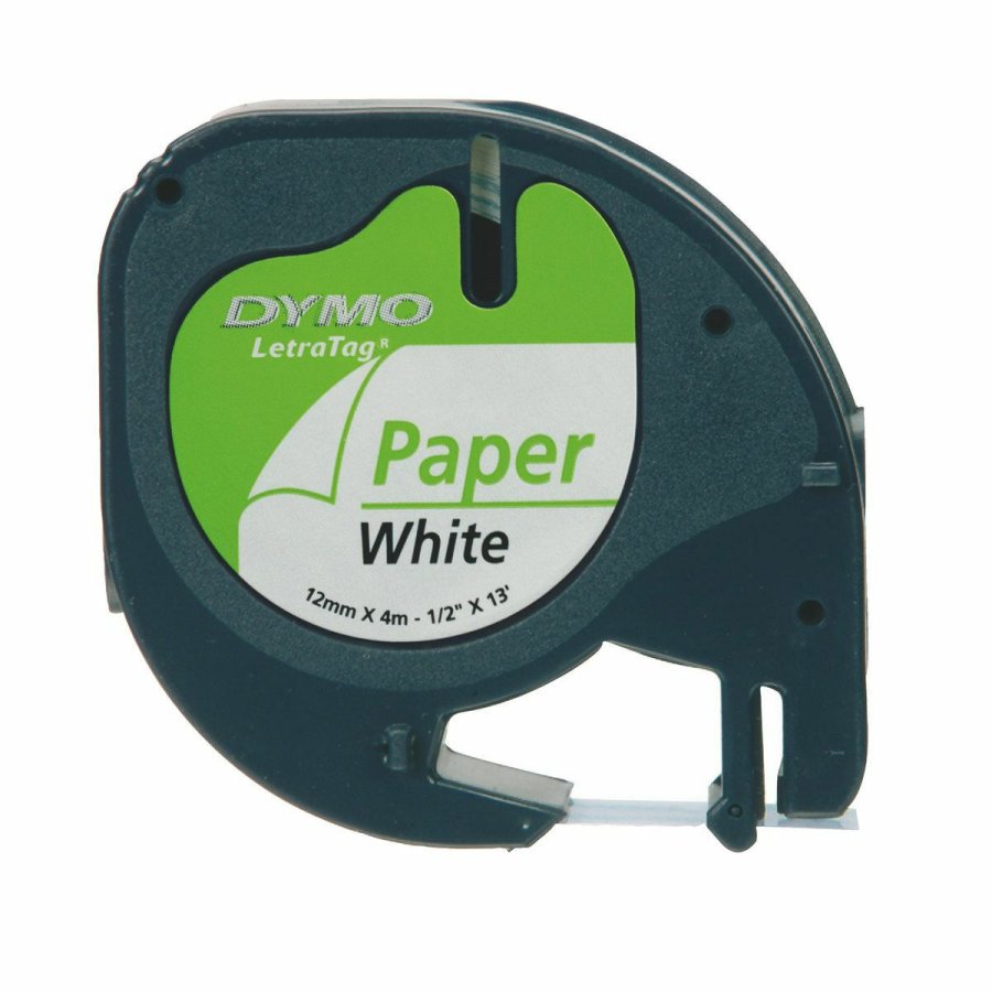 Lamineret tape Dymo S0721510 Sort Sort/Hvid #1