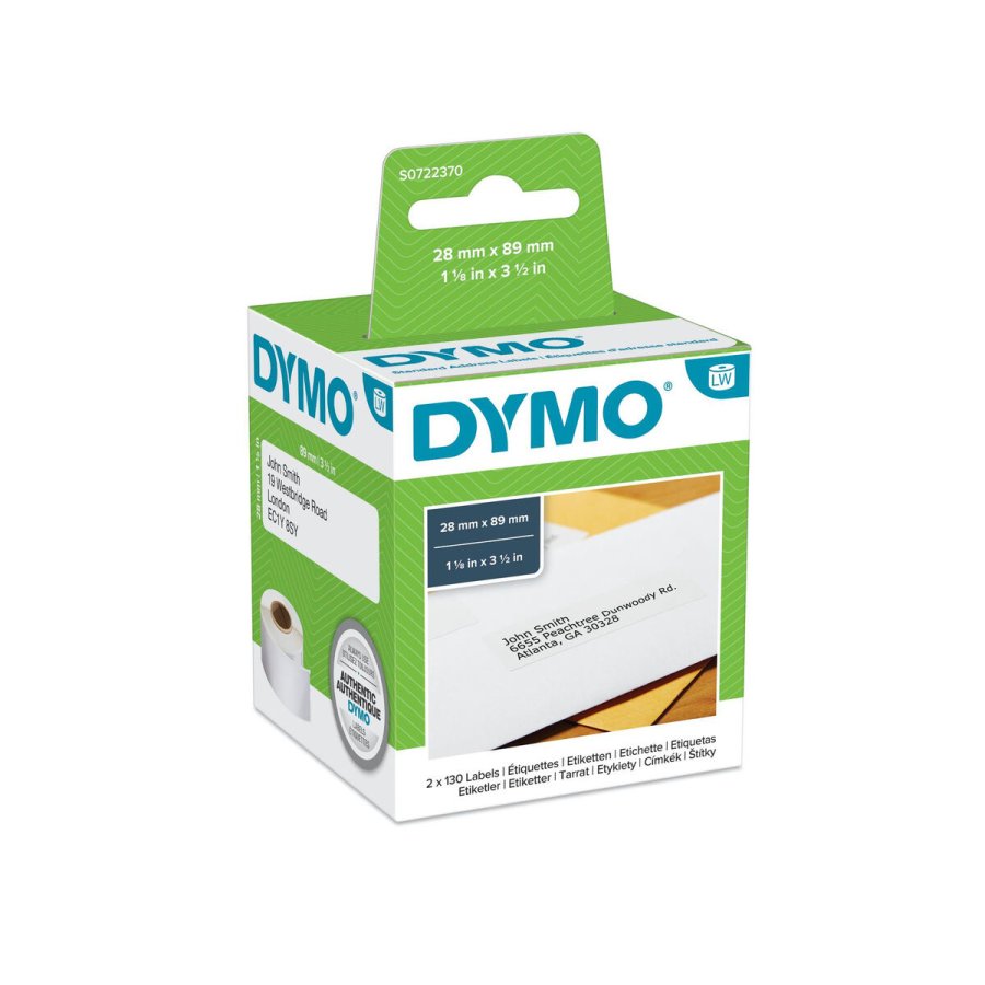 Printer labels Dymo 99010 28 x 89 mm LabelWriter Hvid Sort (6 enheder) #2