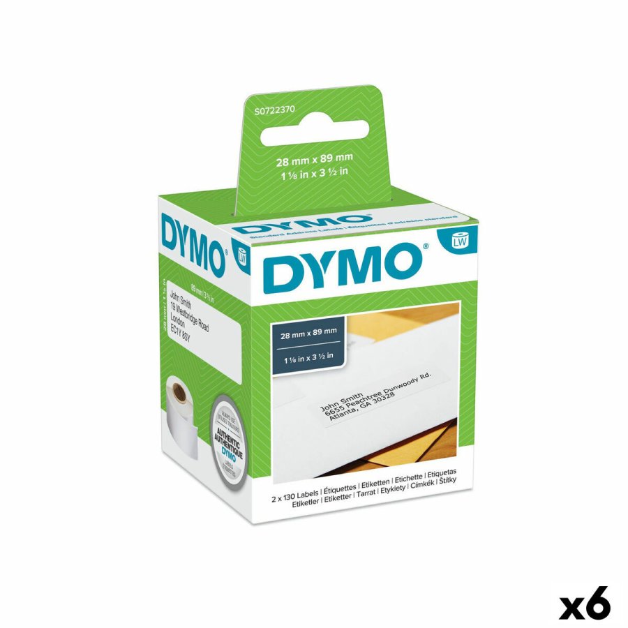 Printer labels Dymo 99010 28 x 89 mm LabelWriter Hvid Sort (6 enheder) #1