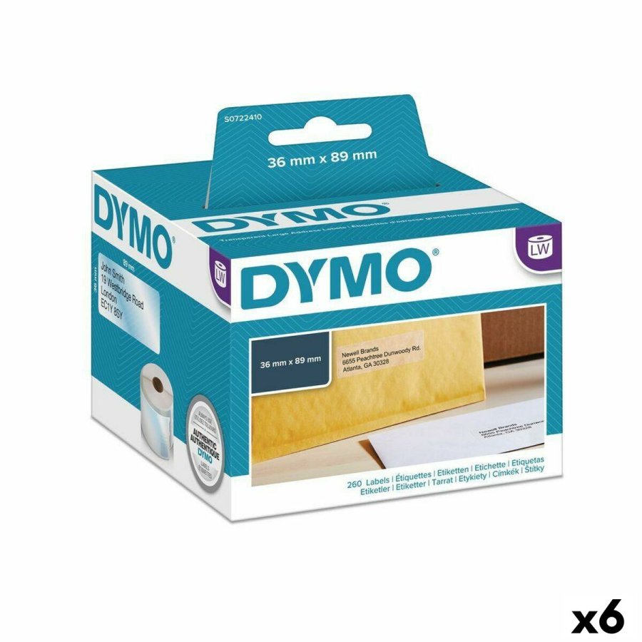 Printer labels Dymo 89 x 36 mm LabelWriter Gennemsigtig (6 enheder) #1