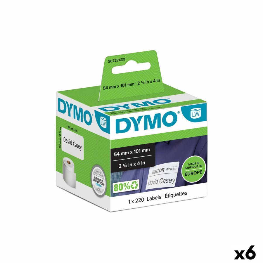 Printer labels Dymo 99014 54 x 101 mm LabelWriter Hvid Sort (6 enheder) #1