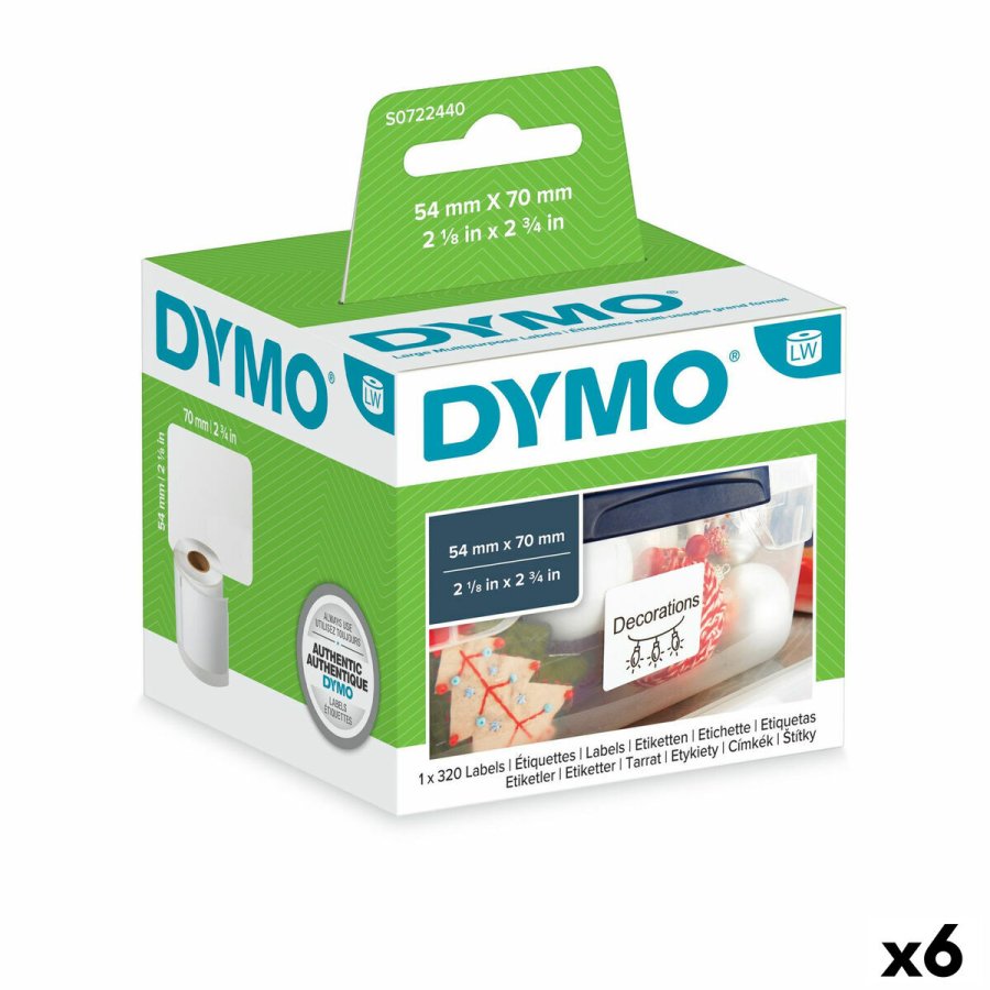 Printer labels Dymo S0722440 54 x 70 mm LabelWriter Hvid (6 enheder) #1