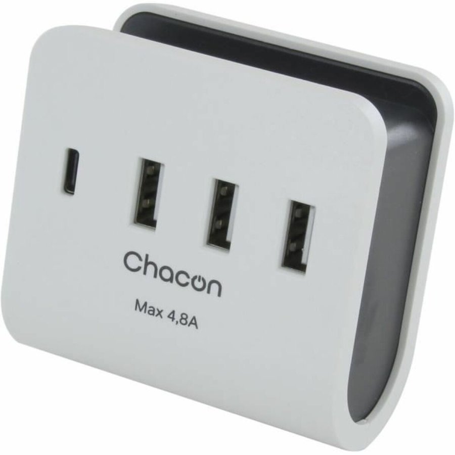USB-oplader vggen Chacon Hvid #1