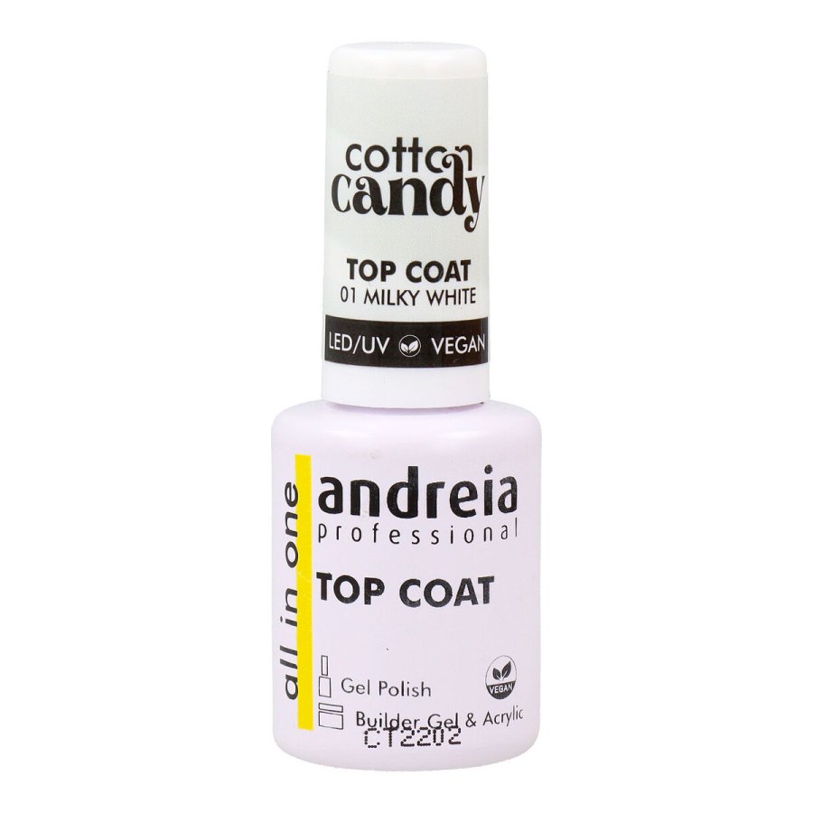 Neglelak Fikser Andreia Cotton Candy Top Coat N 01 Milky White 10,5 ml #1