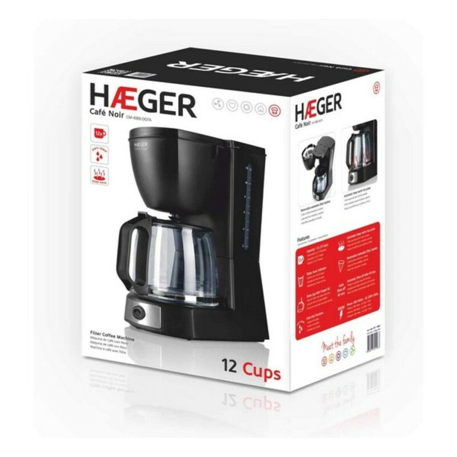 Drip Coffee Machine Haeger CM-68B.007A Sort 680 W 680 W #2