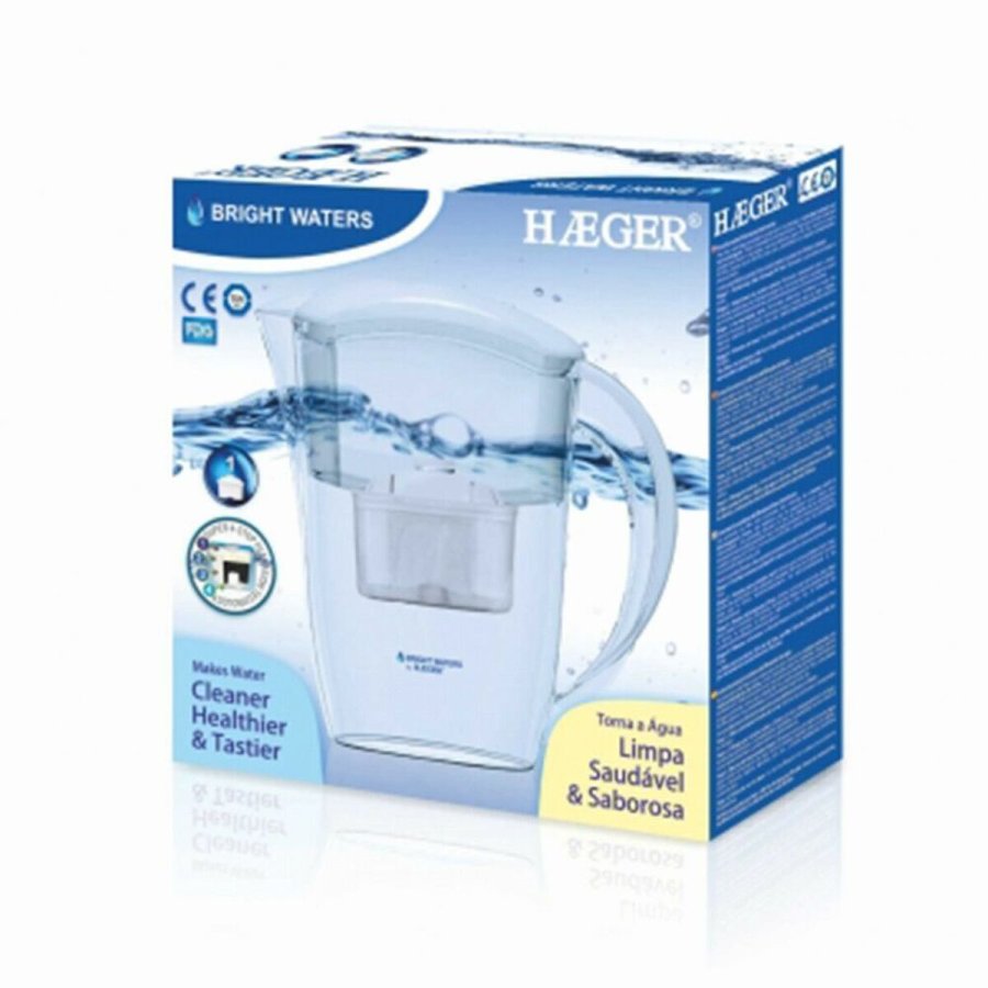 Kande Med Filter Haeger WJ-24W.004A Hvid 2,4 L #3