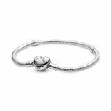 Armbnd til kvinder Pandora HEART CLASP SNAKE CHAIN BRACELET #1