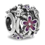 Perler til kvinder Pandora OPENWORK PURPLE DAISY Slvfarvet Lilla #3