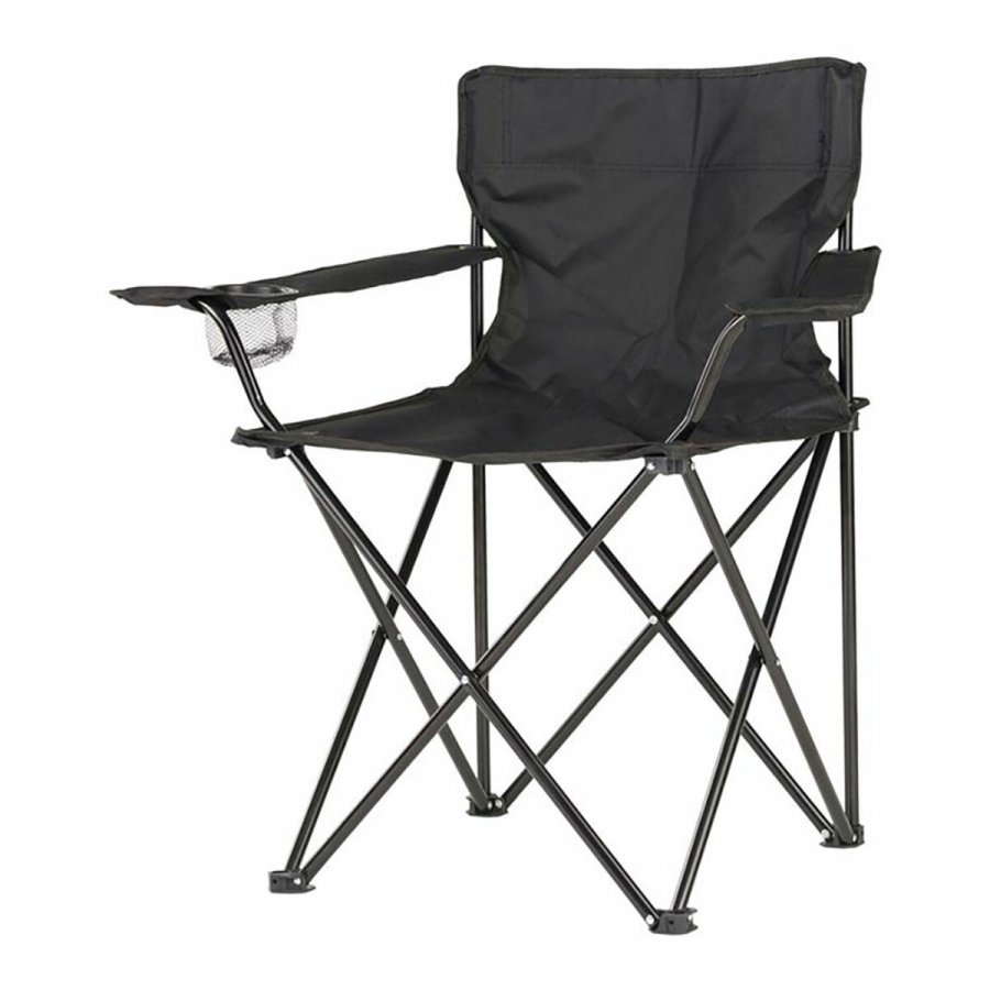 Polstrede Campingstol Sort 80 x 83,5 x 51 cm #1