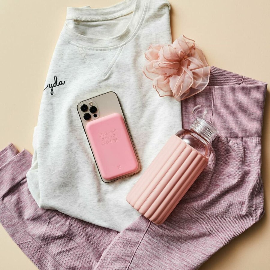 Power Bank med trdls oplader Kreafunk Pink 5000 mAh #5