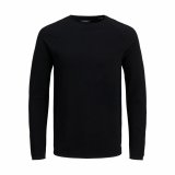 Langrmet T-shirt til Mnd Jack & Jones ehill Knit Sort #1