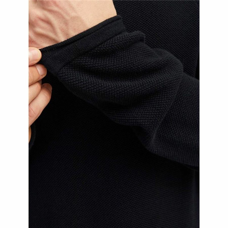 Langrmet T-shirt til Mnd Jack & Jones ehill Knit Sort #4