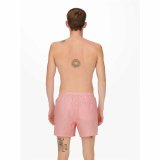 Badetj til Mnd Only & Sons Onsted Stripe Seersucker Pink #4