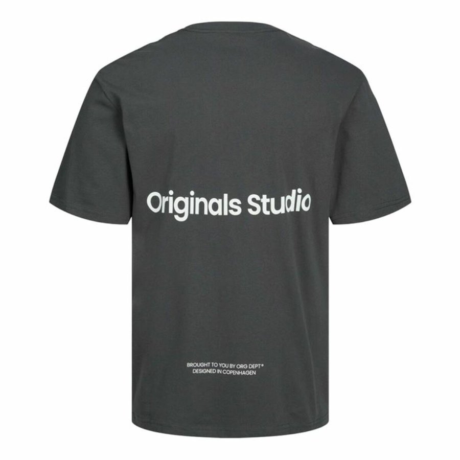 Kortrmet T-shirt til Mnd Jack & Jones Jorvesterbro Mrkegr #2