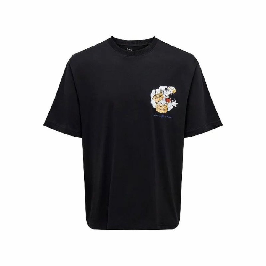 Kortrmet T-shirt til Mnd Only & Sons Onsdisney Life Rlx Sort #1