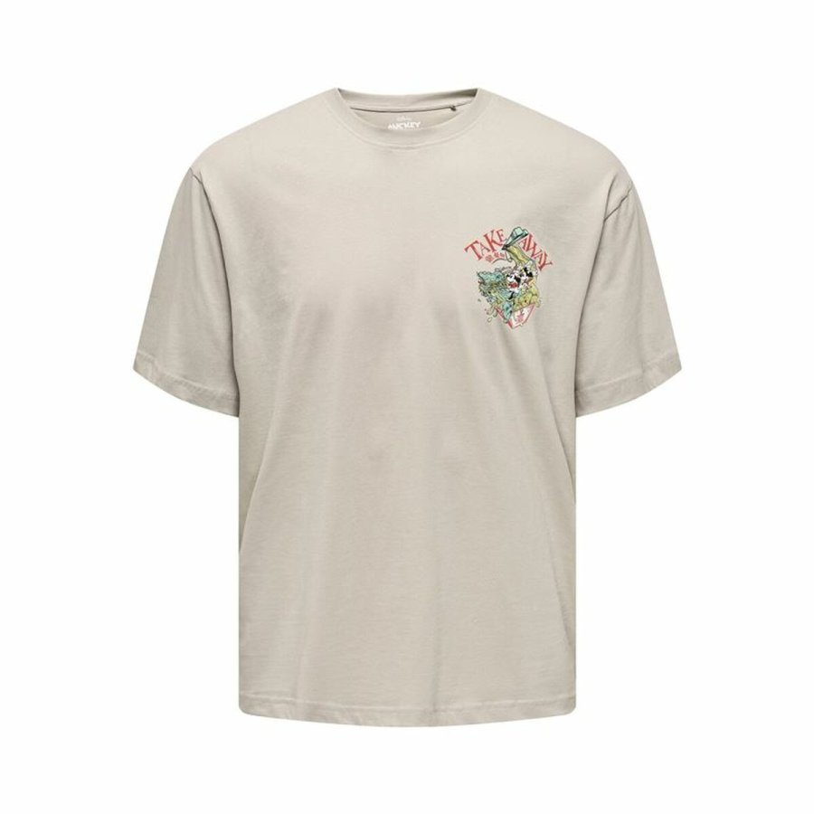 Kortrmet T-shirt til Mnd Only & Sons Onsdisney Life Rlx Beige #1