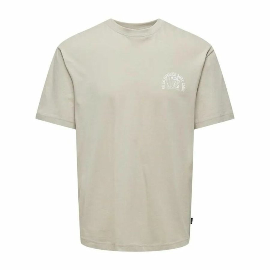 Kortrmet T-shirt til Mnd Only & Sons Onskylan Rlx Icon Varm hvid #1