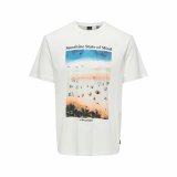 Kortrmet T-shirt til Mnd Only & Sons Onskolton Reg Beach Hvid #1