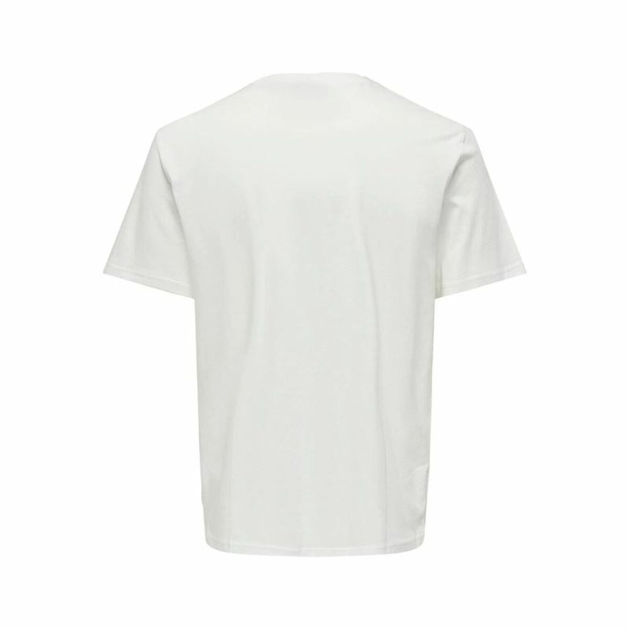 Kortrmet T-shirt til Mnd Only & Sons Onskolton Reg Beach Hvid #2