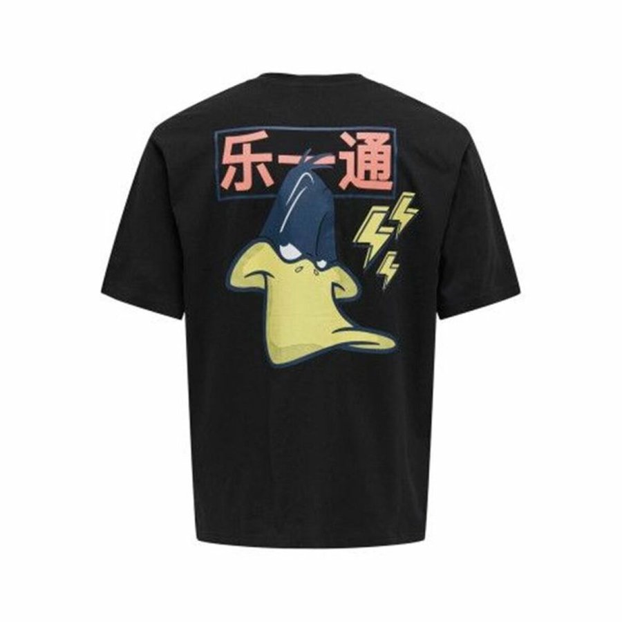 Kortrmet T-shirt til Mnd Only & Sons Onslooney Rlx Sort #2