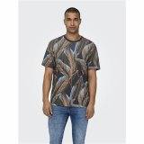 Kortrmet T-shirt til Mnd Only & Sons Onskobe Reg Banana Leaf Sort #3