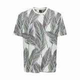 Kortrmet T-shirt til Mnd Only & Sons Onskobe Reg Banana Leaf Bl Hvid #1