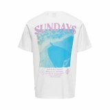 Kortrmet T-shirt til Mnd Only & Sons Onskye Reg Hvid #2