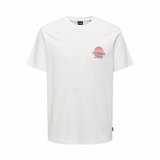 Kortrmet T-shirt til Mnd Only & Sons Onskye Reg Hvid #1