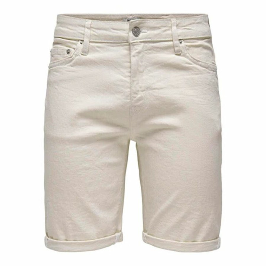 Herre Shorts Only & Sons Onsply 9296 Ecru Beige #1