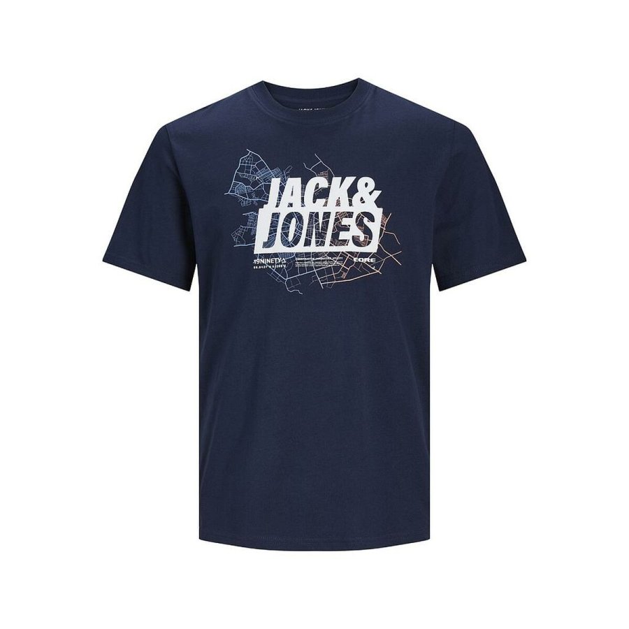Kort�rmet T-shirt til M�nd Jack & Jones LOGO TEE SS 12252376 Marinebl� #1