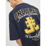 Brne Kortrmet T-shirt Jack & Jones Jorcole Back Print Marinebl #3