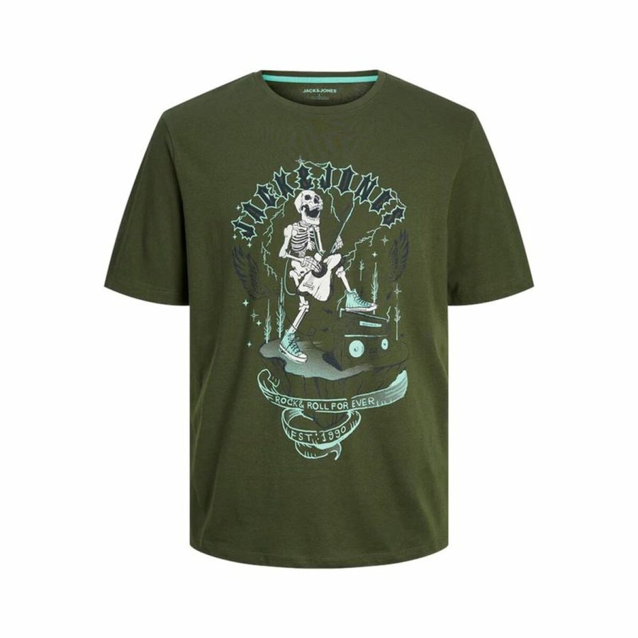 Kortrmet T-shirt til Mnd Jack & Jones Oliven #1