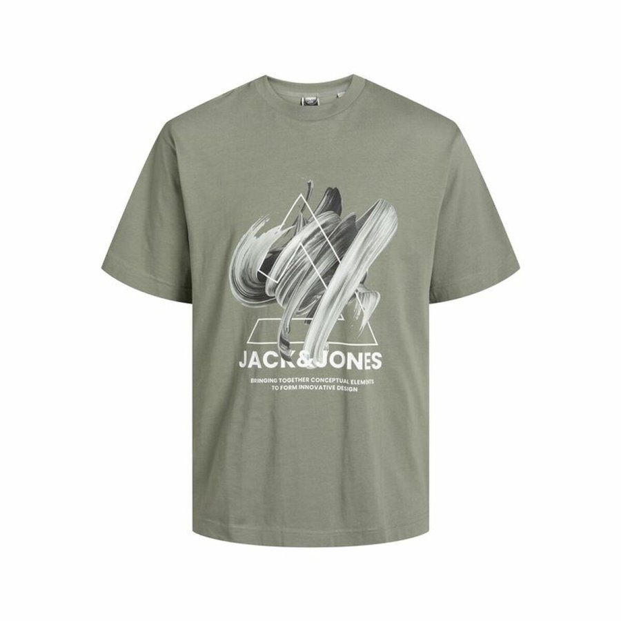 Kortrmet T-shirt til Brn Jack & Jones Jcotint Tee Ss Khaki #1