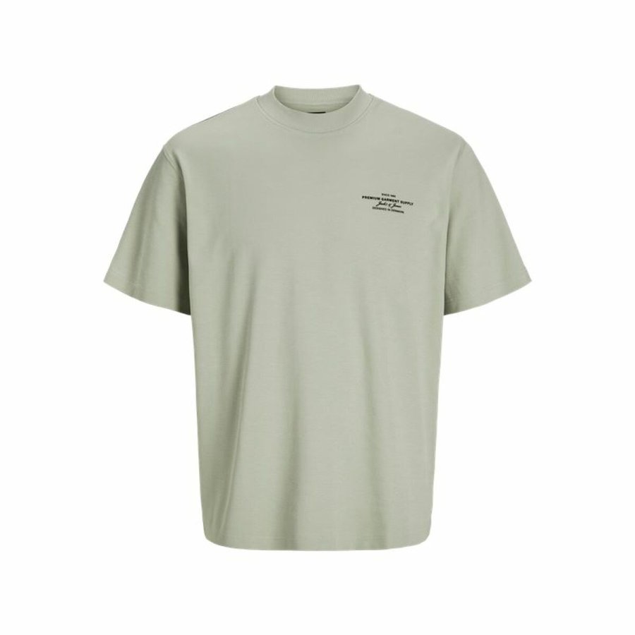 Kortrmet T-shirt til Mnd Jack & Jones Jprblachad Brandingw Neck #1