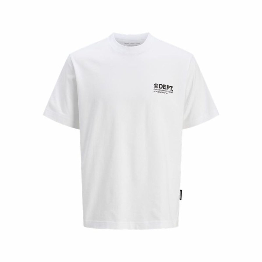 Kortrmet T-shirt til Mnd Jack & Jones Jcodynamic Dust Ss Crew Hvid #1