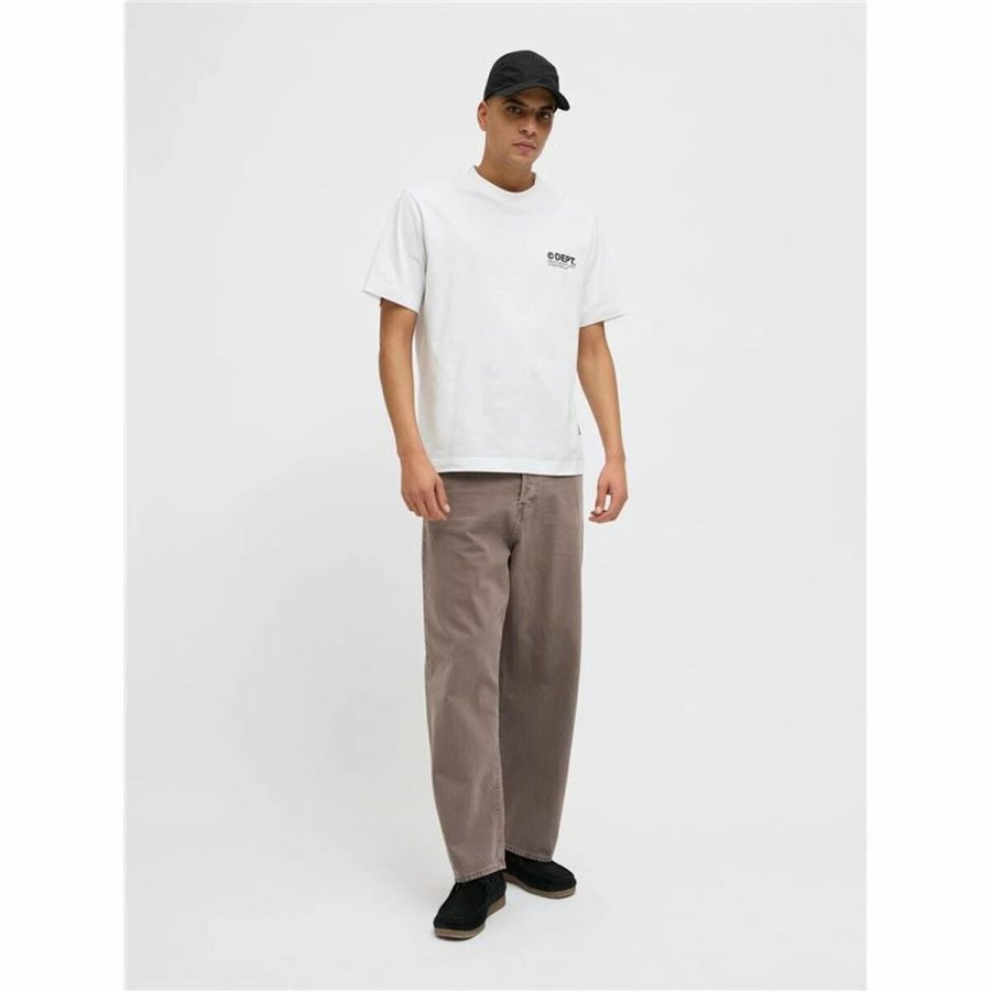 Kortrmet T-shirt til Mnd Jack & Jones Jcodynamic Dust Ss Crew Hvid #3