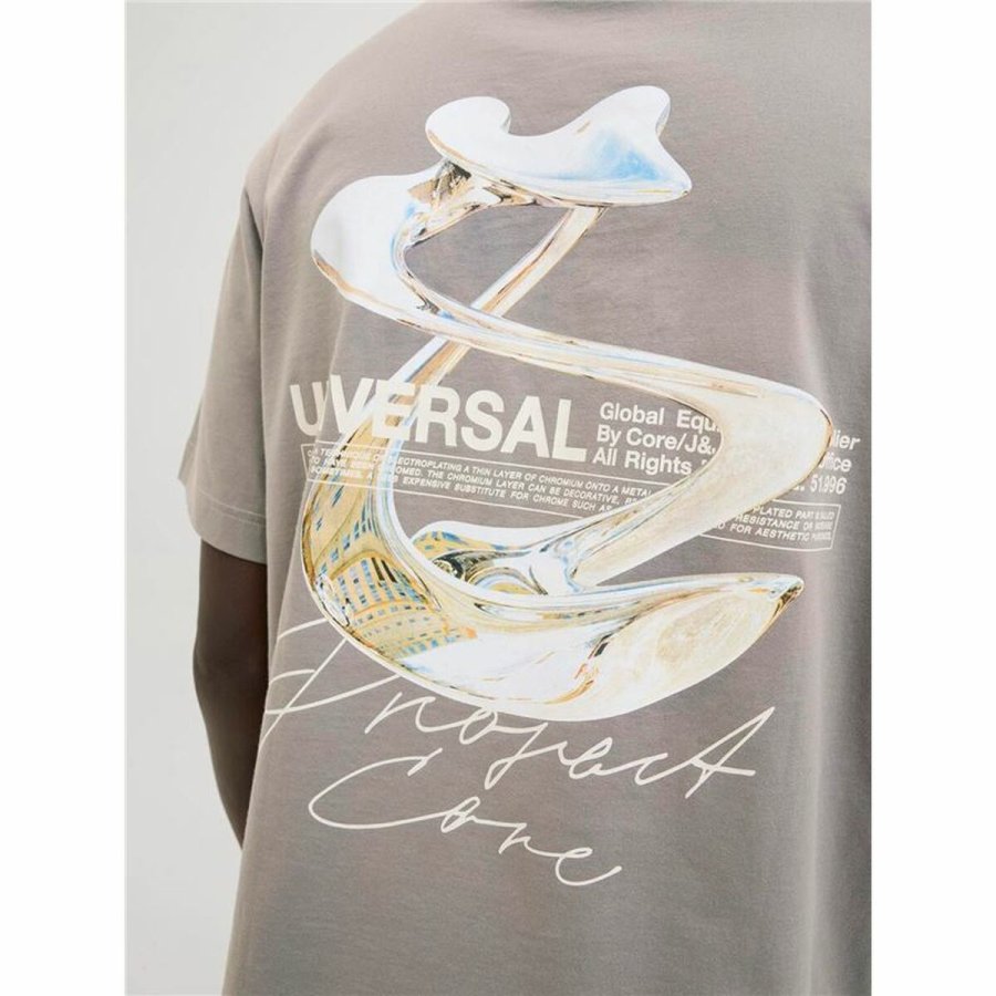 Kortrmet T-shirt til Mnd Jack & Jones Jcodynamic Dust Ss Crew Neck Lys brun #3