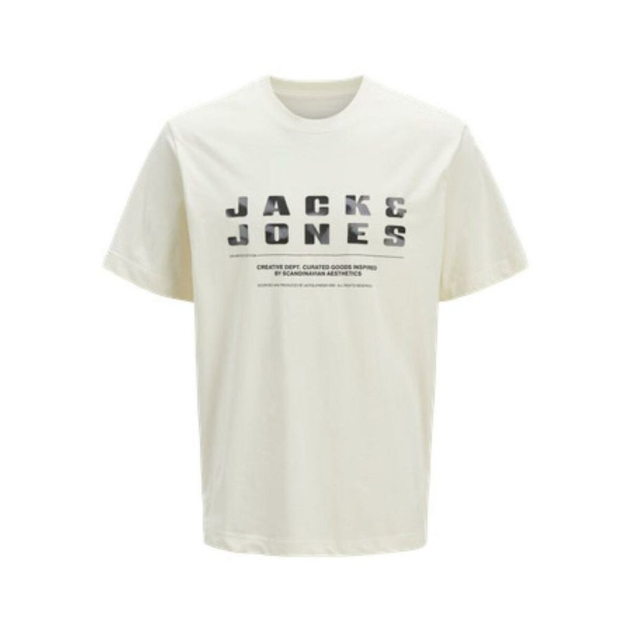 Kort�rmet T-shirt til M�nd Jack & Jones JCORECHARGE FRONT BRANDING TEE CREW NECK 12274716 Hvid #1