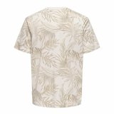 Kortrmet T-shirt til Mnd Only & Sons Onskash Reg Leaf Aop Beige #2