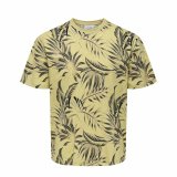 Kortrmet T-shirt til Mnd Only & Sons Onskash Reg Leaf Aop Gylden #1