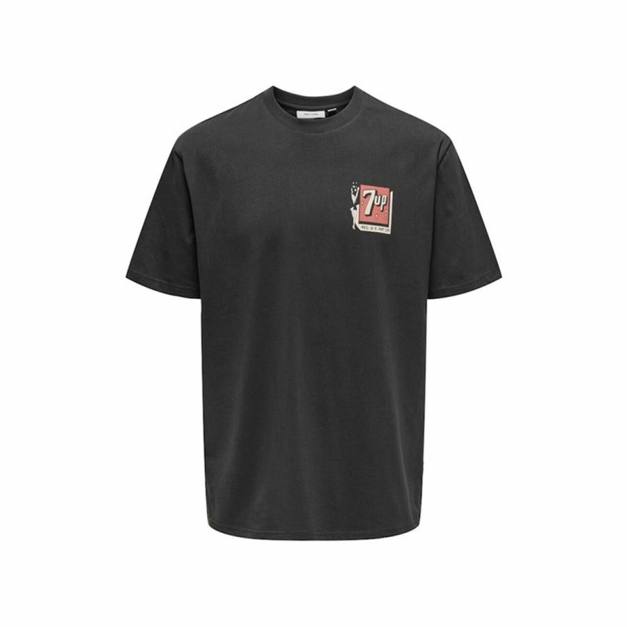Kortrmet T-shirt til Mnd Only & Sons Ons7Up Rlx Ss Sort #1