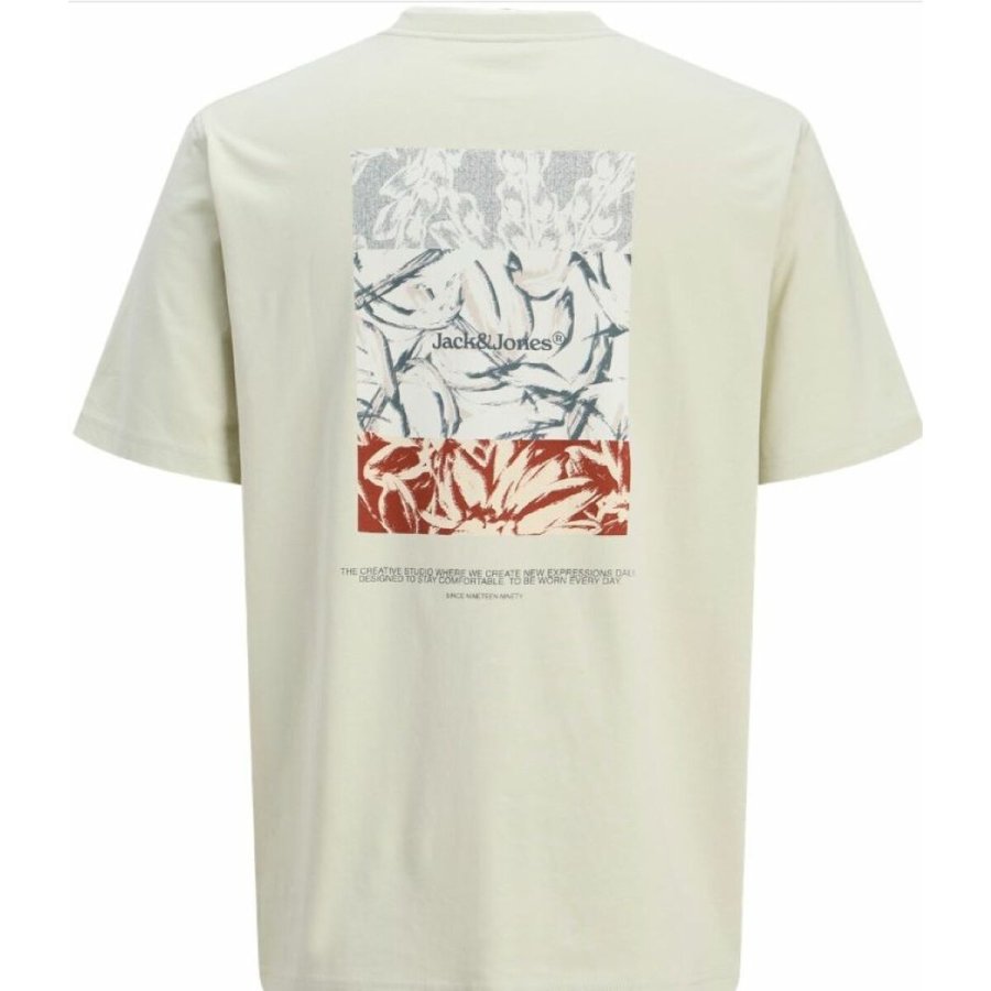 Kort�rmet T-shirt til M�nd Jack & Jones JORSPLIT BACK TEE 12272996 Gr�n #2