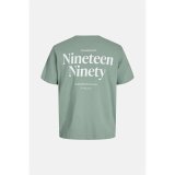 Kort�rmet T-shirt til M�nd Jack & Jones Jjninety Ss Crew Iceberg M�rk gr�n #2