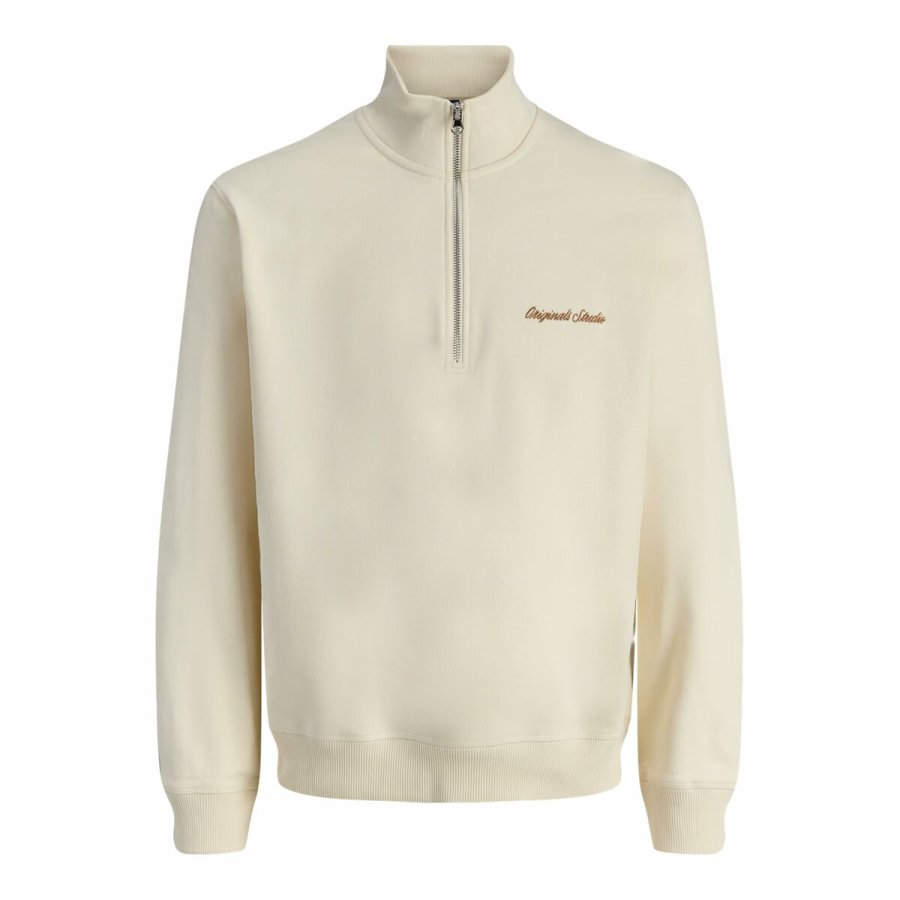 Sweaters uden H�tte til M�nd Jack & Jones JORNORREBRO EMB SWEAT HIGH NECK SN 12282899 Beige #1