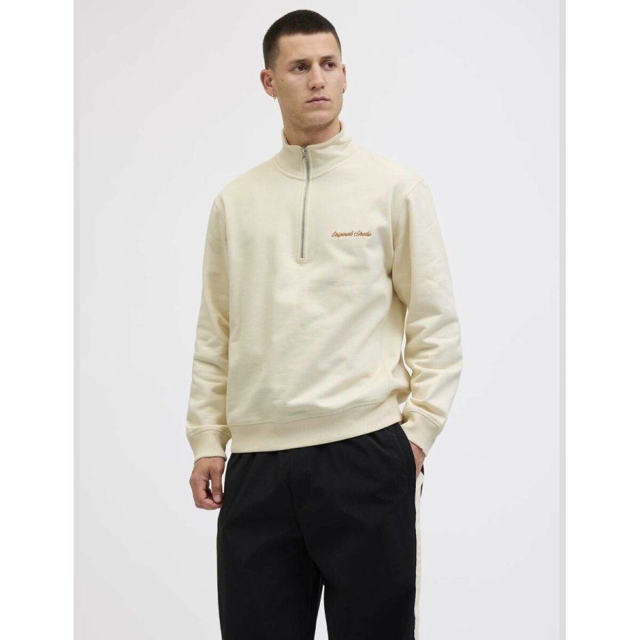 Sweaters uden H�tte til M�nd Jack & Jones JORNORREBRO EMB SWEAT HIGH NECK SN 12282899 Beige #2