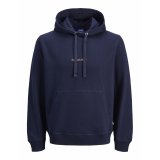H�ttetr�je til M�nd Jack & Jones JORNORREBRO EMB SWEAT HOOD NOOS 12282861 Marinebl� #1