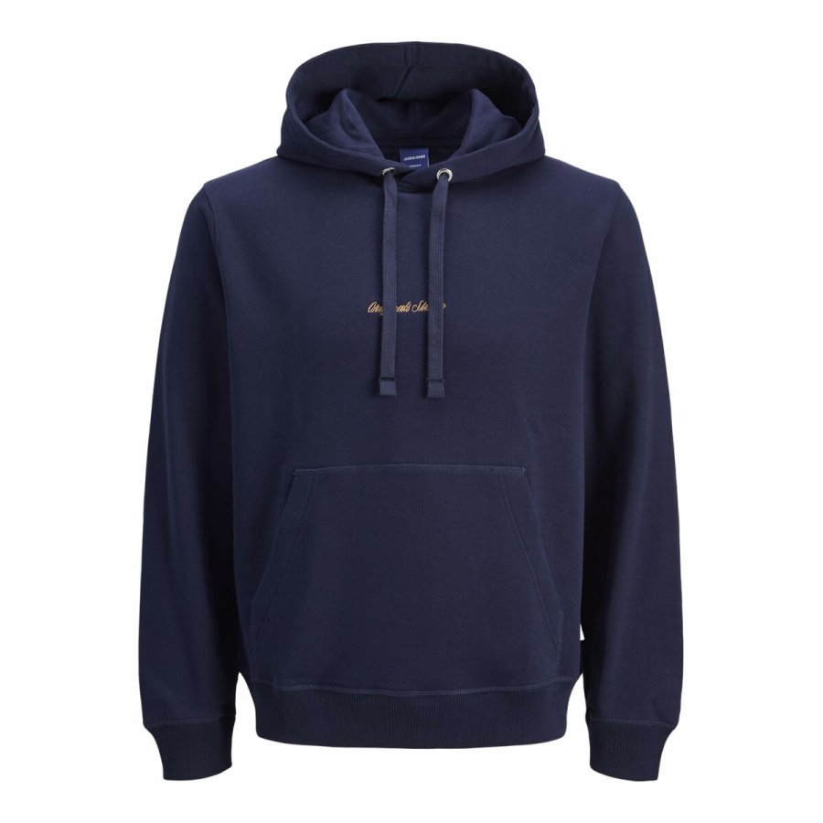 H�ttetr�je til M�nd Jack & Jones JORNORREBRO EMB SWEAT HOOD NOOS 12282861 Marinebl� #1