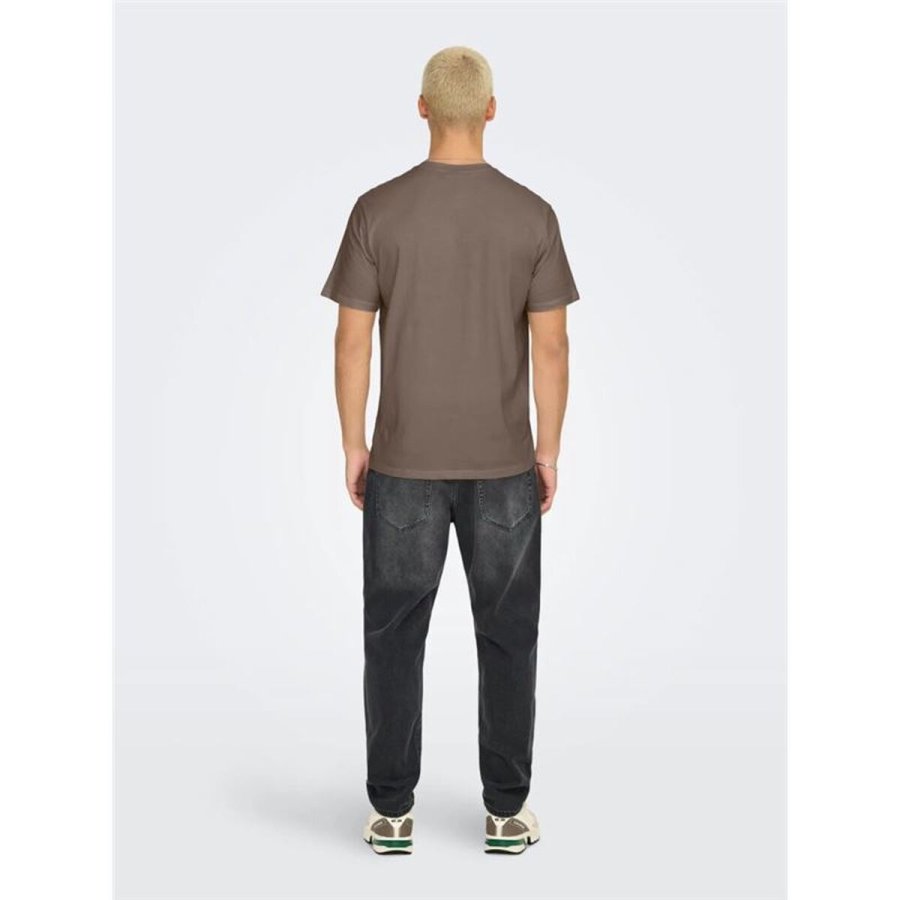 Kort�rmet T-shirt til M�nd Only & Sons Onsdawson Reg Ss Vd Falcon Lys brun #4